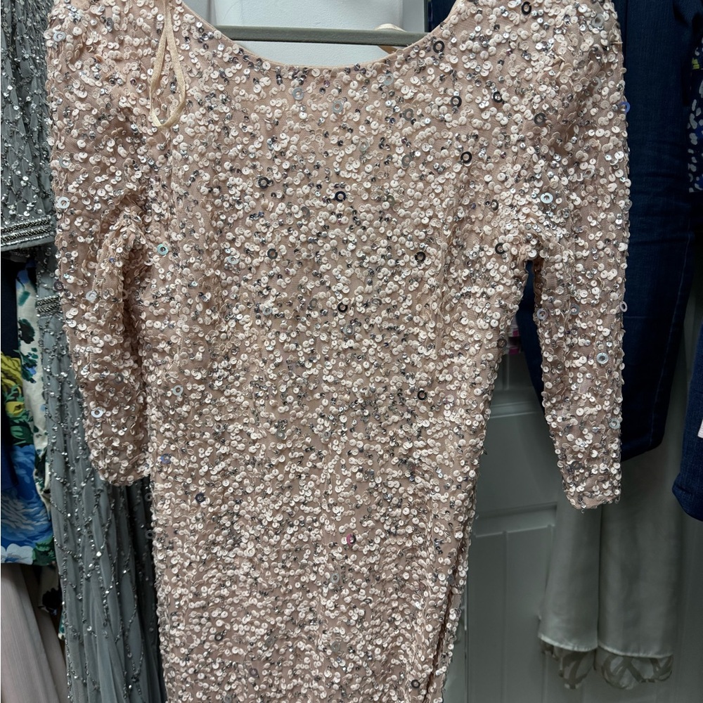 Adrianna Papell Pink Sequin Dress